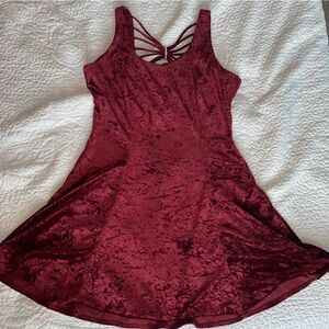 Vintage crushed red velvet dress